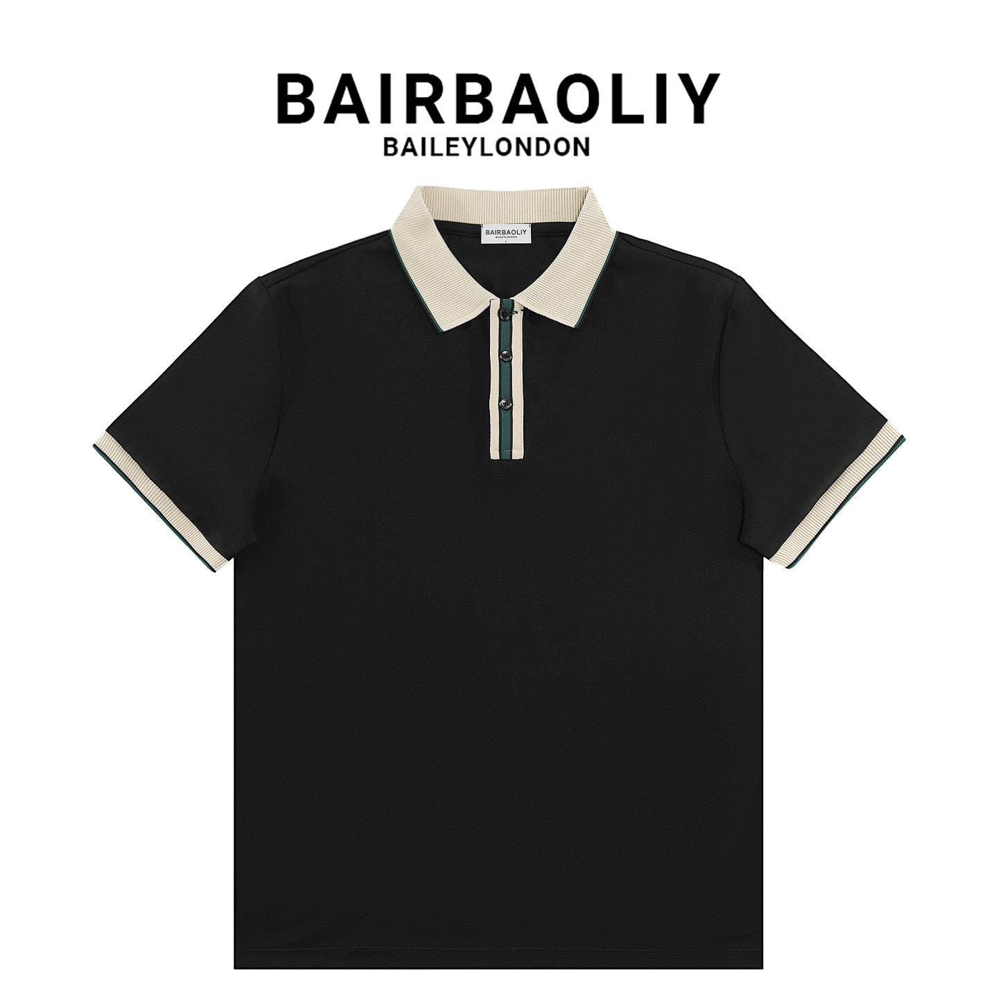 BAIRBAOLIY高档翻领短袖POLO衫男士修身2026凉感拼接撞色帅气上衣