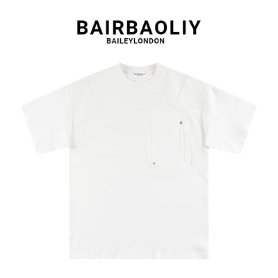 BAIRBAOLIY韩版重磅立体剪裁高级感圆领短袖小众T恤2025春夏新款