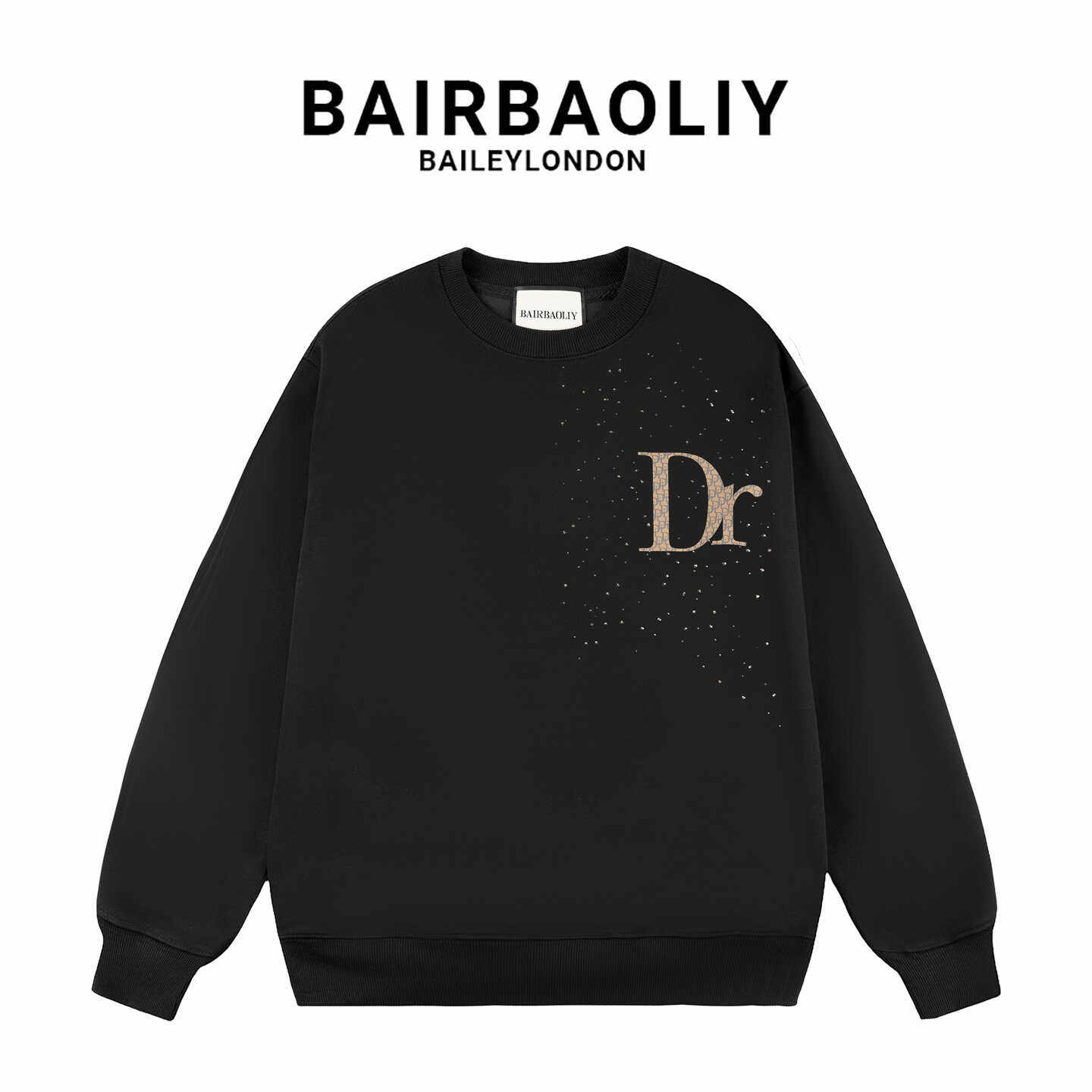 BAIRBAOLIY品牌秋冬时尚卫衣字母烫钻圆领上衣百搭情侣套头长袖衫,男装,卫衣,淘宝优惠券,粉丝福利购,淘宝优惠卷