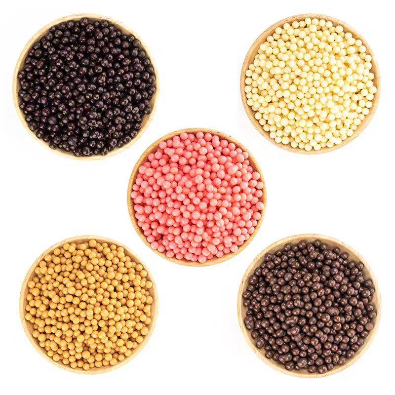 比利时进口黑白巧克力爆谷米500g蛋糕甜点脆脆珠装饰烘焙原料包邮