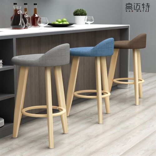 吧台椅轻奢家用高k脚凳子前台收银靠背椅现代简约酒吧椅子北欧铁