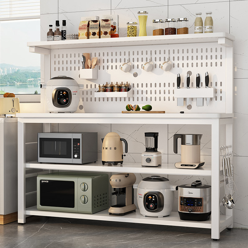 厨房多功能置物架切菜桌洞洞板操作台微波J炉收纳整体橱柜餐柜备,厨房/烹饪用具,厨房置物架/置物柜/角架,淘宝优惠券,粉丝福利购,淘宝优惠卷