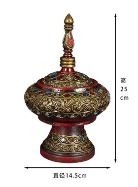 泰国泰式金c箔收纳盒家居客厅茶几电视柜玄关装饰摆件东南亚工艺