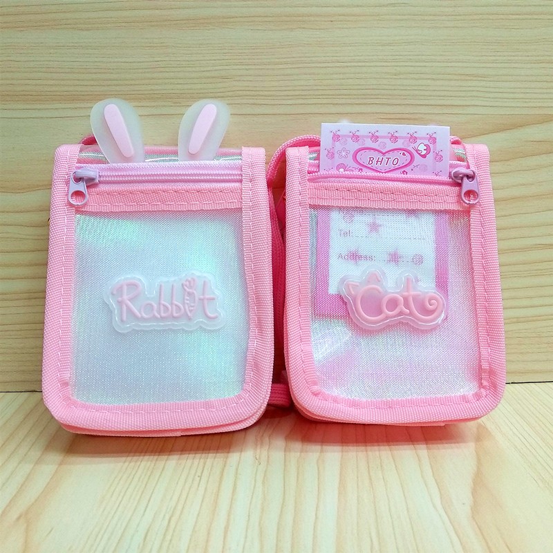 加厚多功能学生卡套女挂脖钥匙钱袋男三拉链公交卡校园卡包校讯通