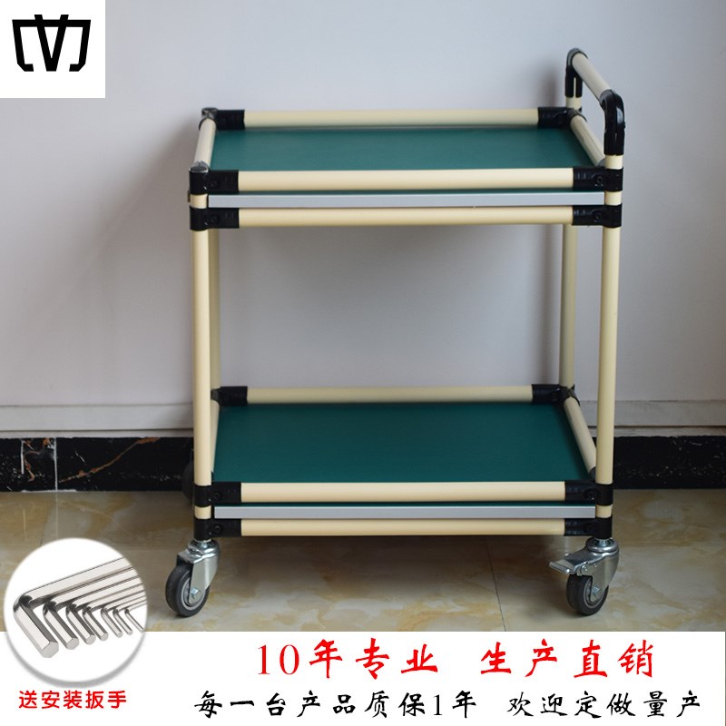 防静电物料周转车可调节围挡小推车精益管无尘车间线棒工具车货架