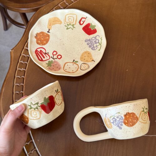 一人食可爱陶瓷碗盘餐具套装家用