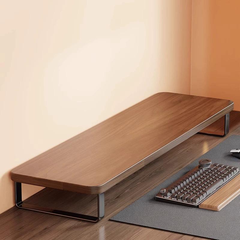 黑胡桃实木电脑增高架台式显示器支撑架展示架办公室桌面置物架子