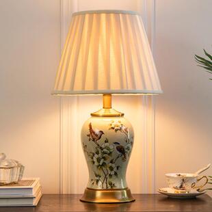 美式陶瓷台灯卧室床头灯家用温馨陶瓷客厅欧式床头柜房间装饰瓷瓶