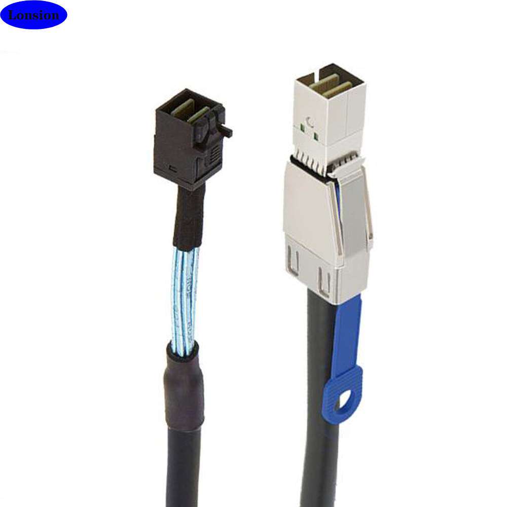 Mini SAS HD SFF-8644带IC转SAS HD SFF-8643服务器叠加连接线