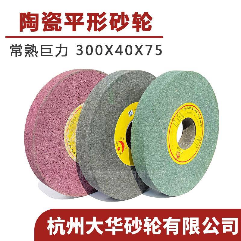 巨力平形砂轮300*40*75绿碳/铬刚玉/棕刚玉大气孔陶瓷外圆磨7130