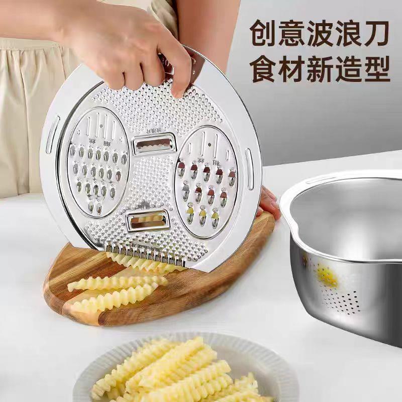 【厨具巨惠】不锈钢沥水篮多功能淘米洗米筛水果盘家用厨房洗