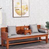 罗汉床实木躺椅老榆贵妃榻新中式 榫卯仿古罗汉榻沙发床榻三件套