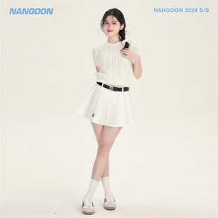 上衣女百褶裙辣妹 NANGOON 学院风毛衣百褶裙套装 毛针织衫 T恤短袖