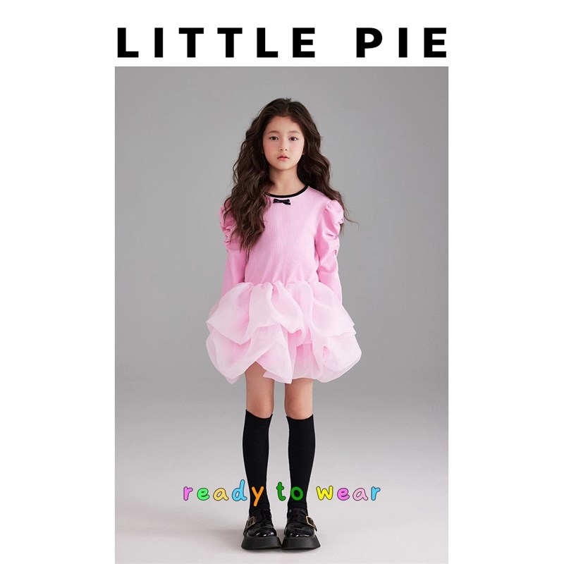 女童针织连衣裙生日蛋糕公主裙高档洋气女孩春秋蓬蓬纱裙礼服可爱