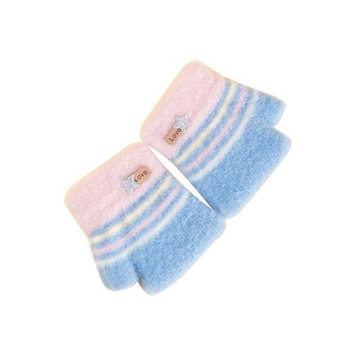 秋冬0-1-3岁2宝宝手套连指不分指婴儿手套幼儿爬行直筒保暖手套