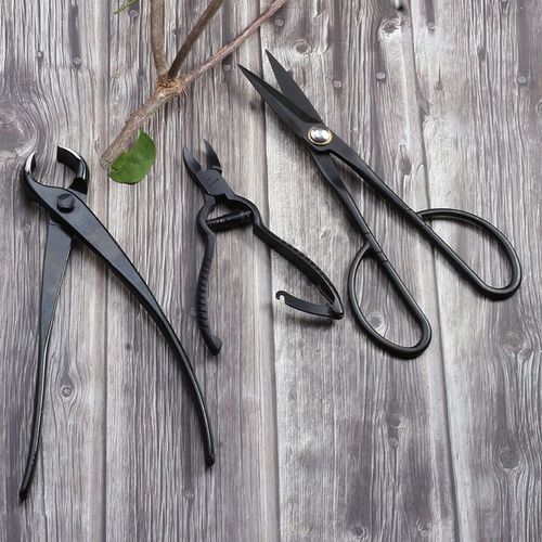 不锈钢实心叶芽剪家用修枝剪刀小枝切剪盆景园艺球节水口剪刀套装