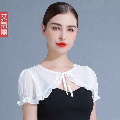 白色防晒衣女款夏季2025年新款短款系带外套薄款雪纺短袖衬衫上衣