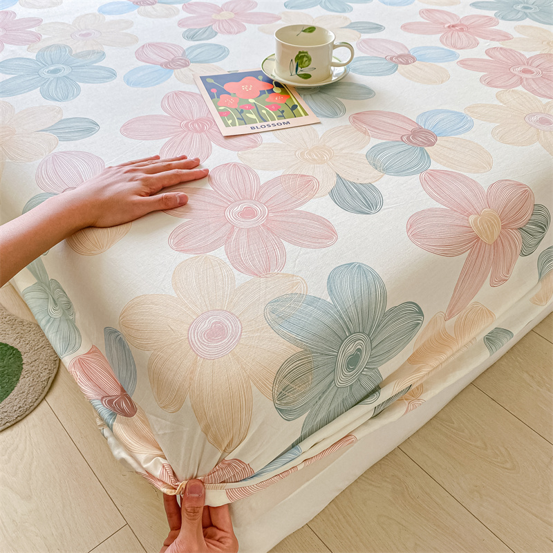 全棉牀笠单件纯棉牀罩席梦思牀垫牀包牀套罩防尘罩套三件式牀组