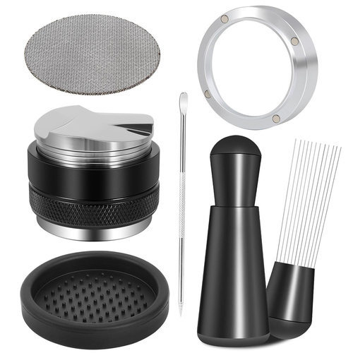 不锈钢咖啡布粉器三叶布粉器51/53/58mm双头两用压粉锤58咖啡压粉