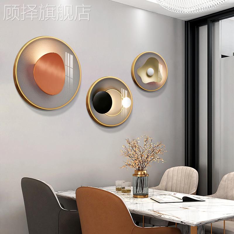 圆形餐厅装饰画现代简约抽象饭厅墙面壁画高档创意餐桌挂画客厅画图片