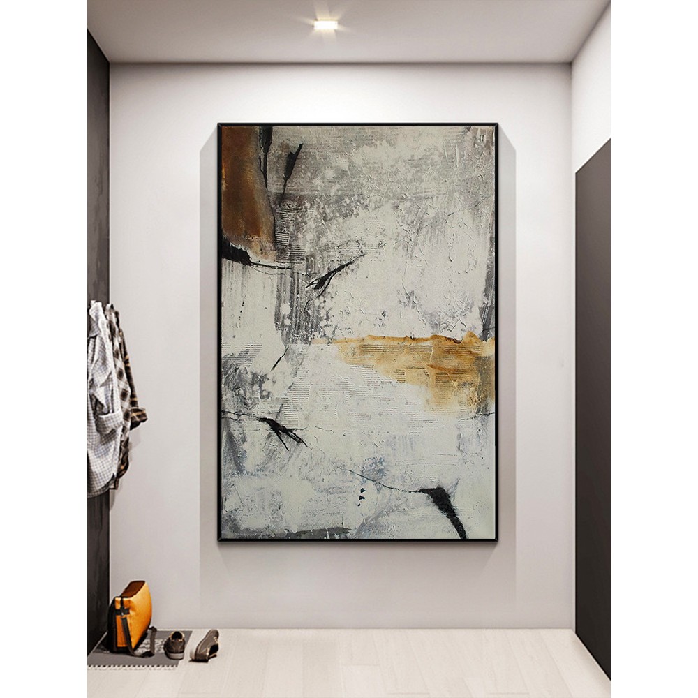 意式极简抽象客厅挂画简约大气高级感侘寂风玄关装饰画大幅落地画