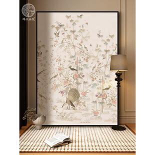 《百鸟投林》法式中古风百鸟图高级感覆古客厅装饰画玄关艺术挂画