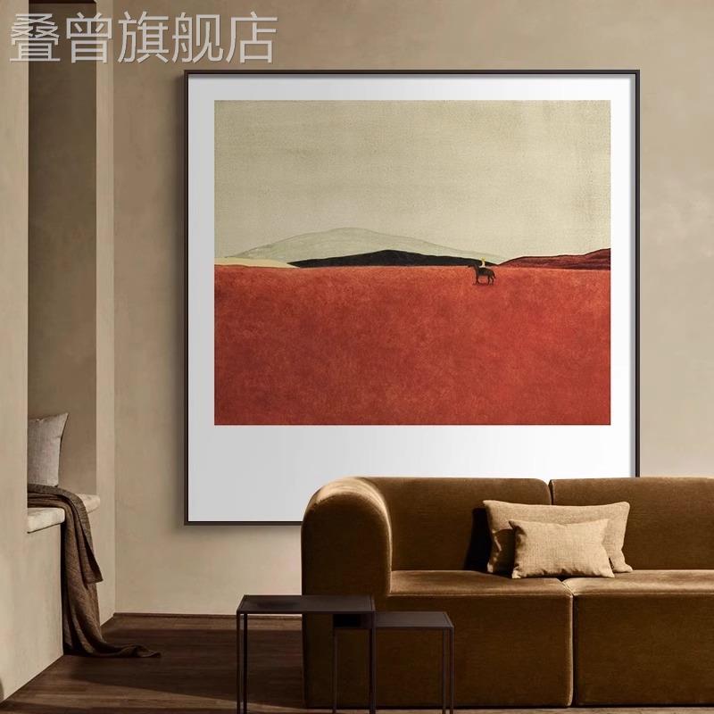 北欧风抽象写意正方形装饰画人物意境餐厅画餐桌清新小众艺术挂画图片