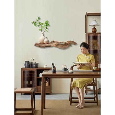 宋代美学茶室创意绿植装饰画中式餐厅背景墙挂画书房氛围布置墙画