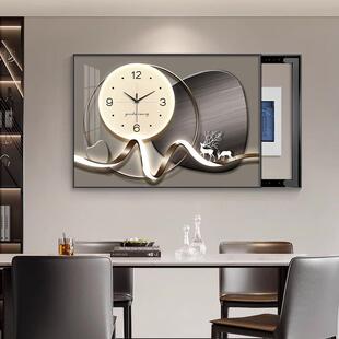 现代轻奢电表箱装饰画高级感钟表遮挡电闸盒配电箱壁画弱电箱挂画