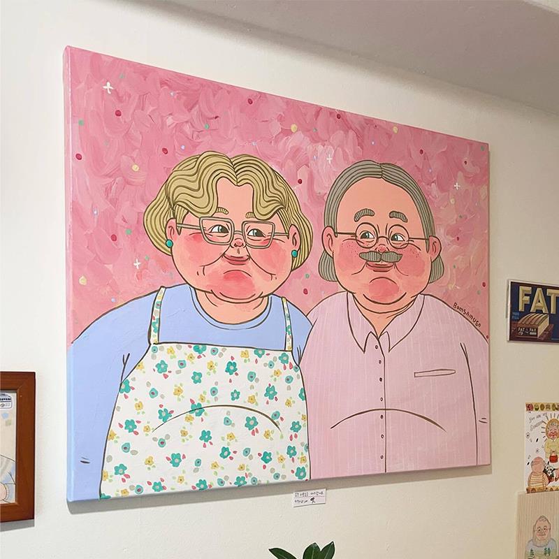 韩国插画师bomsamuso的画小众艺术挂画温馨浪漫小清新客厅装饰画图片