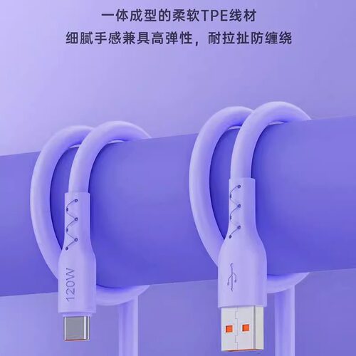 加粗彩色Type-C数据线6A