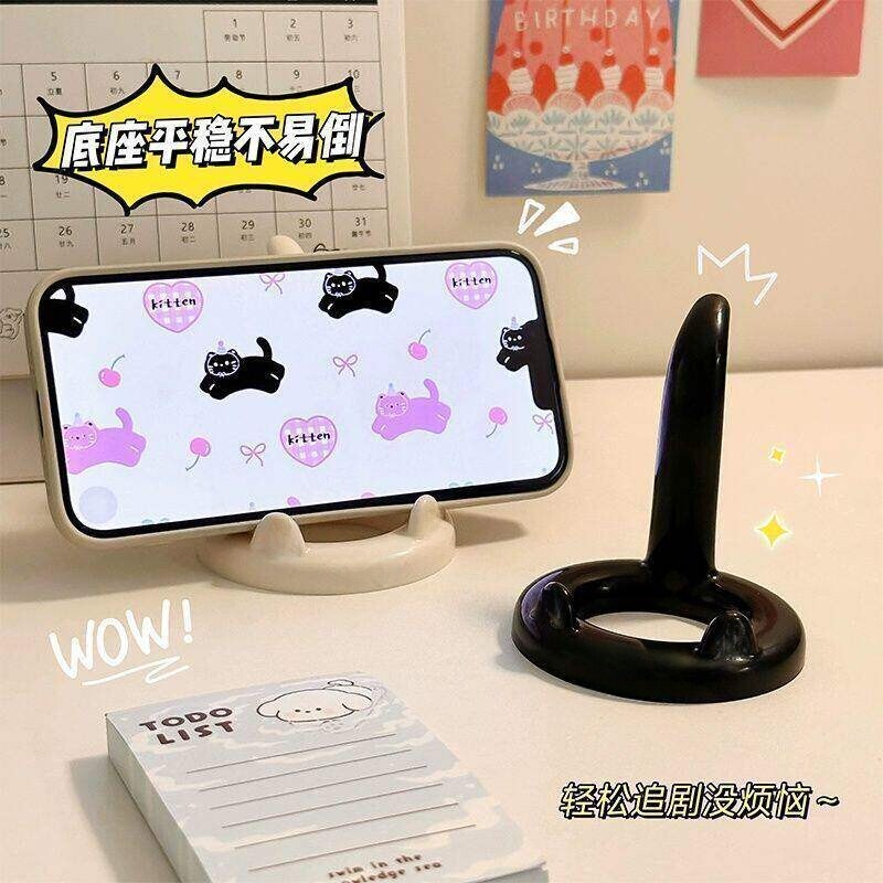 新款创意小猫手机支架办公室桌面手机支撑架防滑懒人便携追剧神器宿舍