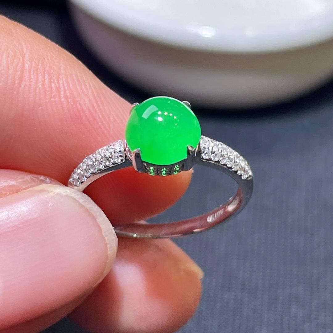 缅甸翡翠戒指玉戒指天然玉石A货