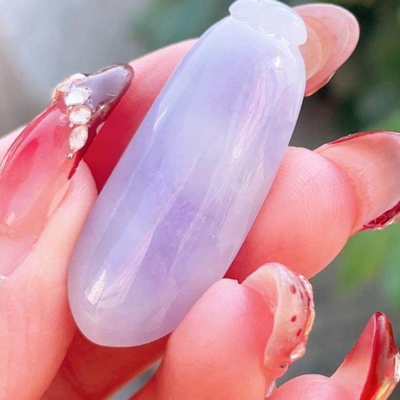缅甸翡翠福瓜玉吊坠天然玉石A货冰种紫罗兰礼物正品新款收藏0528