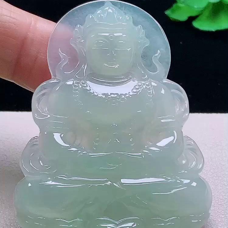 缅甸翡翠观音玉吊坠天然玉石A货冰种晴绿新款正品高档收藏1107