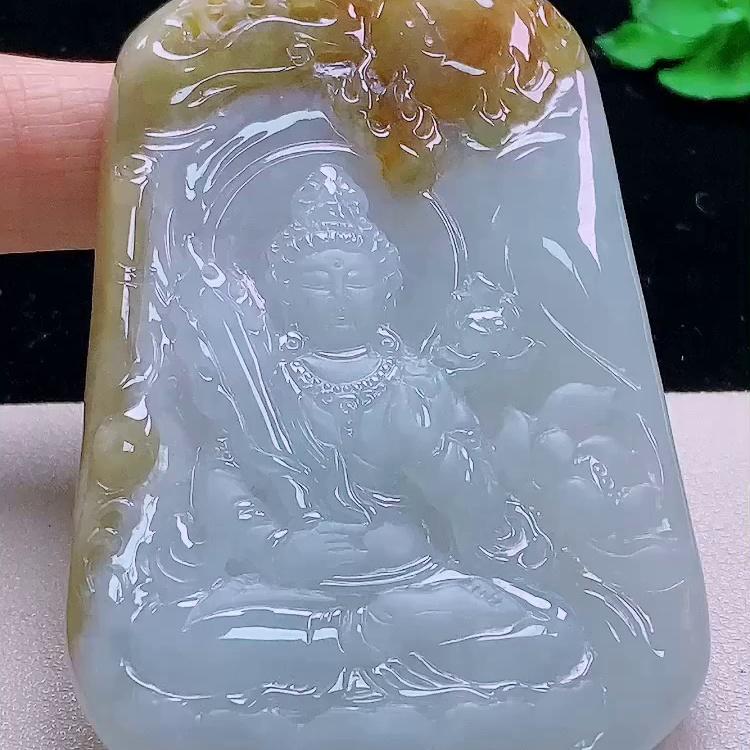 缅甸翡翠虚空藏玉吊坠天然玉石A