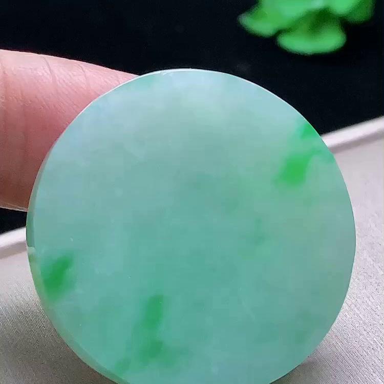 缅甸翡翠圆牌玉裸石天然玉石A货