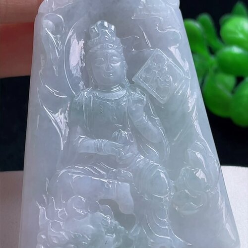 缅甸翡翠文殊玉吊坠天然玉石A货