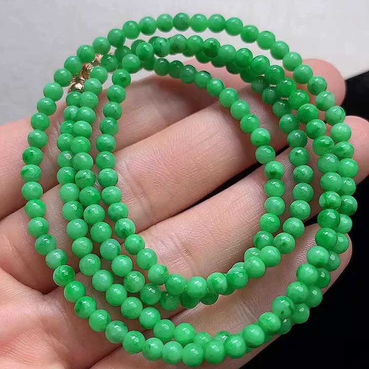 缅甸翡翠项链玉项链天然玉石A货