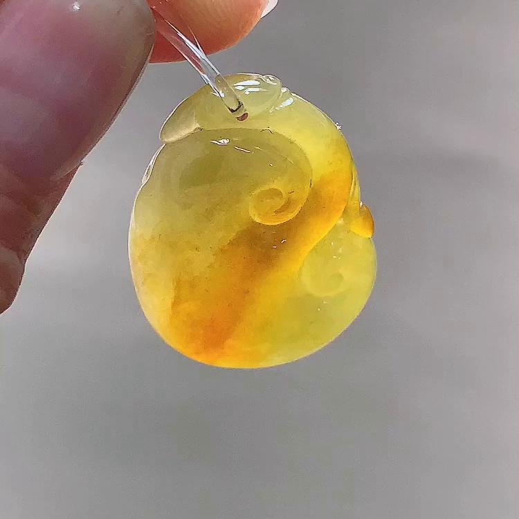 缅甸翡翠如意玉吊坠天然玉石A货