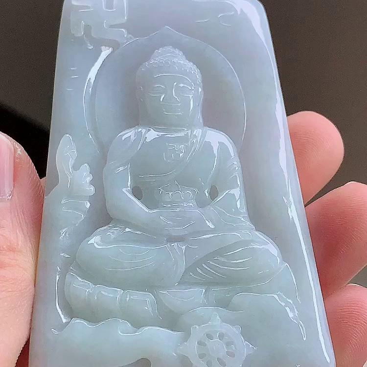 缅甸翡翠大日如来玉吊坠天然玉石A货冰种新款礼物高档老坑1121