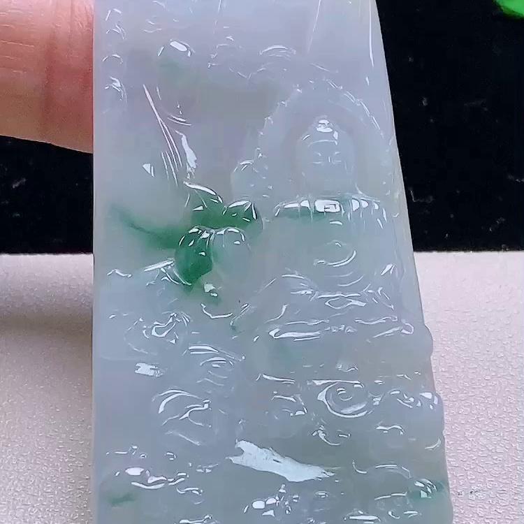 缅甸翡翠大日如来玉吊坠天然玉石A货冰种飘花老坑新款礼物1016