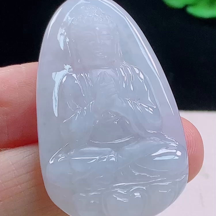 缅甸翡翠大日如来玉吊坠天然玉石A货冰种正品证书老坑礼物1205