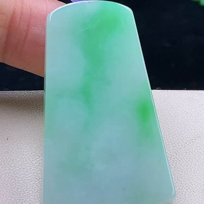 缅甸翡翠无事牌玉吊坠天然玉石A