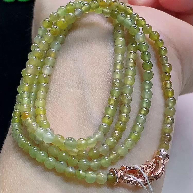 缅甸翡翠项链玉项链天然玉石A货