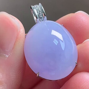 缅甸翡翠镶金玉吊坠天然玉石A货18K金镶嵌冰种紫罗兰新款 礼物0317