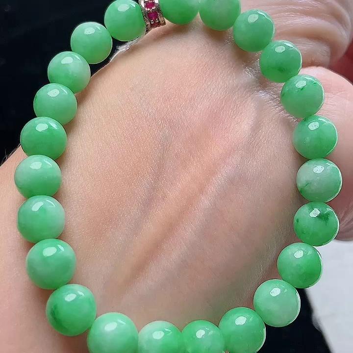 缅甸翡翠手串玉手串天然玉石A货