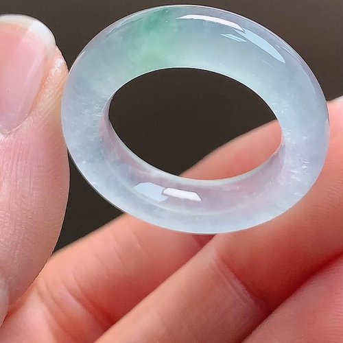 缅甸翡翠指环镶金玉指环天然玉石