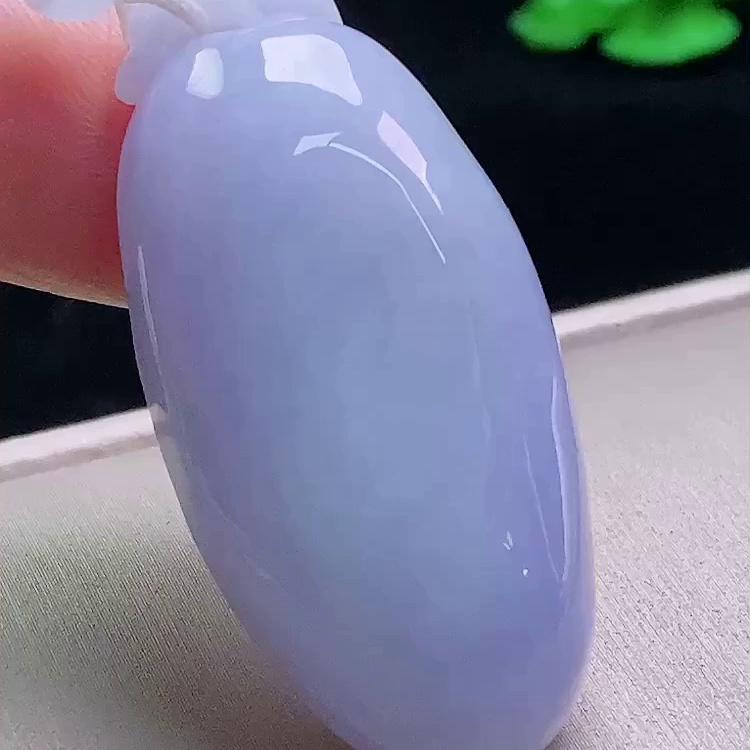 缅甸翡翠福瓜玉吊坠天然玉石A货冰种紫罗兰正品新款高档礼物1025
