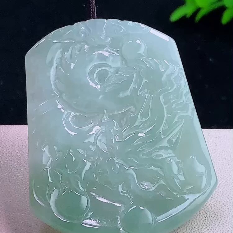 缅甸翡翠龙牌玉吊坠天然玉石A货冰种礼物收藏正品证书新款0105